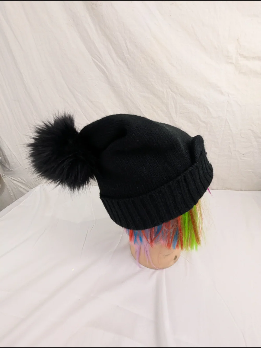 Black Cat Beanie with Crystal Eyes